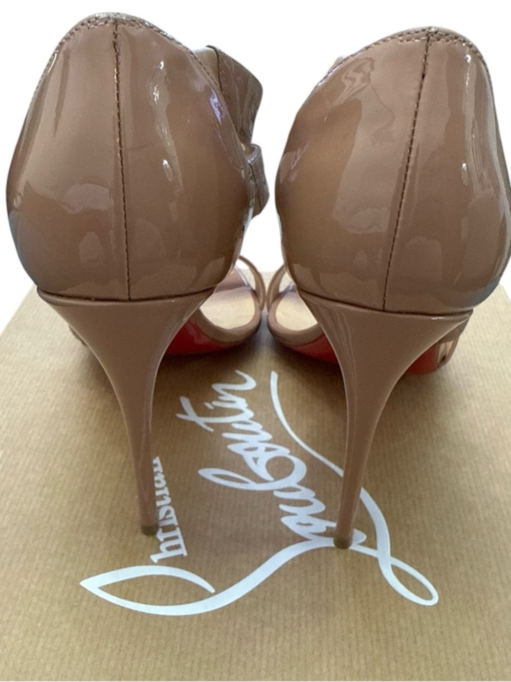 LOUBOUTIN WORLD COPINE 100 PARENT-NUDE-SIZE 37-Excellent Condition - Picture 2 of 7